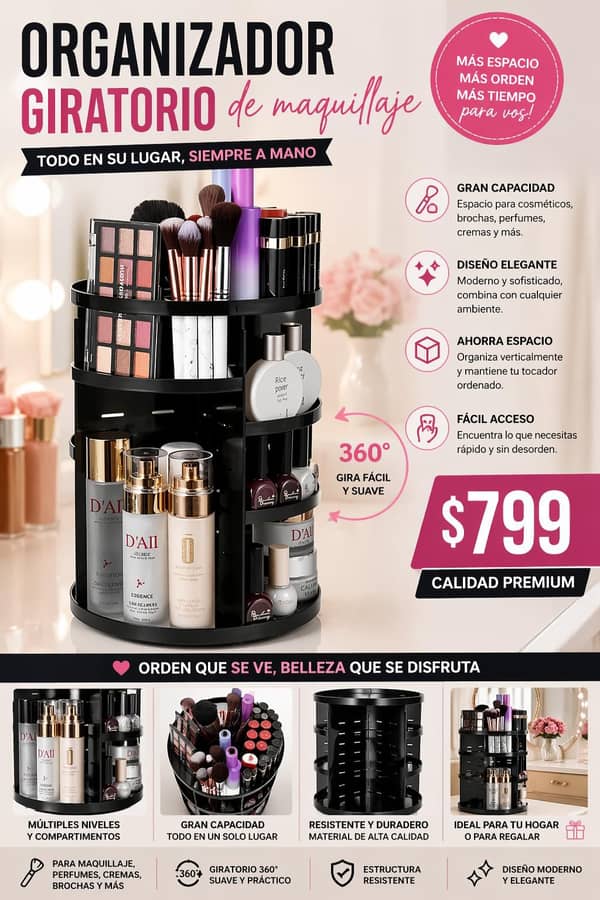 Organizador maquillaje 360°